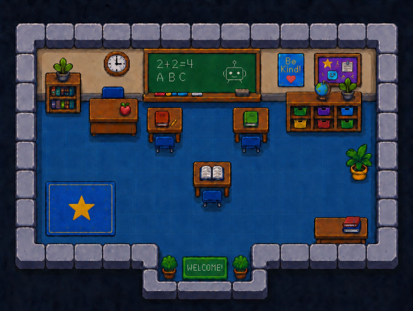 Classroom map for robot directions