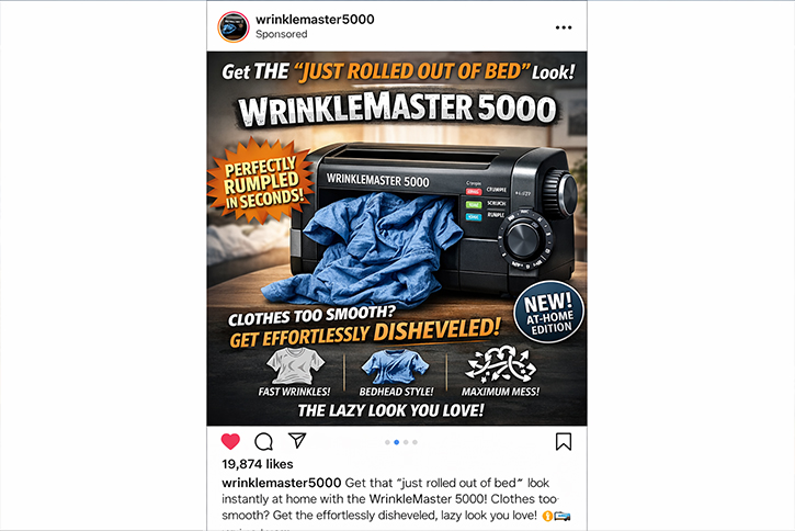 Wrinkle Machine Ad Example 2